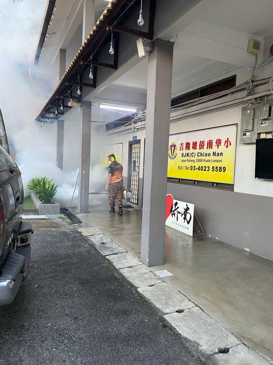 蚊雾喷洒工作，预防骨痛热症